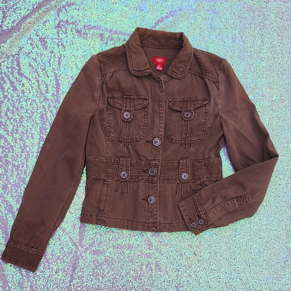 Mossimo Brown Women's Jacket Cute Buttons And Pockets!! SMALL